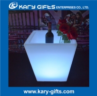 Glowing Plastic Square Flower Pot Waterproof LED Flower Planter KFP-3840 