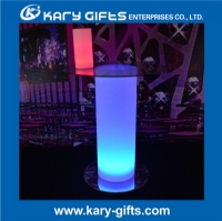 high round Multi color remote control led table with glass KFT-6073