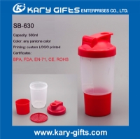 BPA Free plastic protein shaker bottle promotion drinking bottle smart water cup SB-630