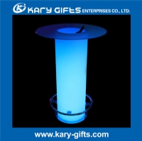 stainless steel RGB color light up bar table with glass KFT-80116